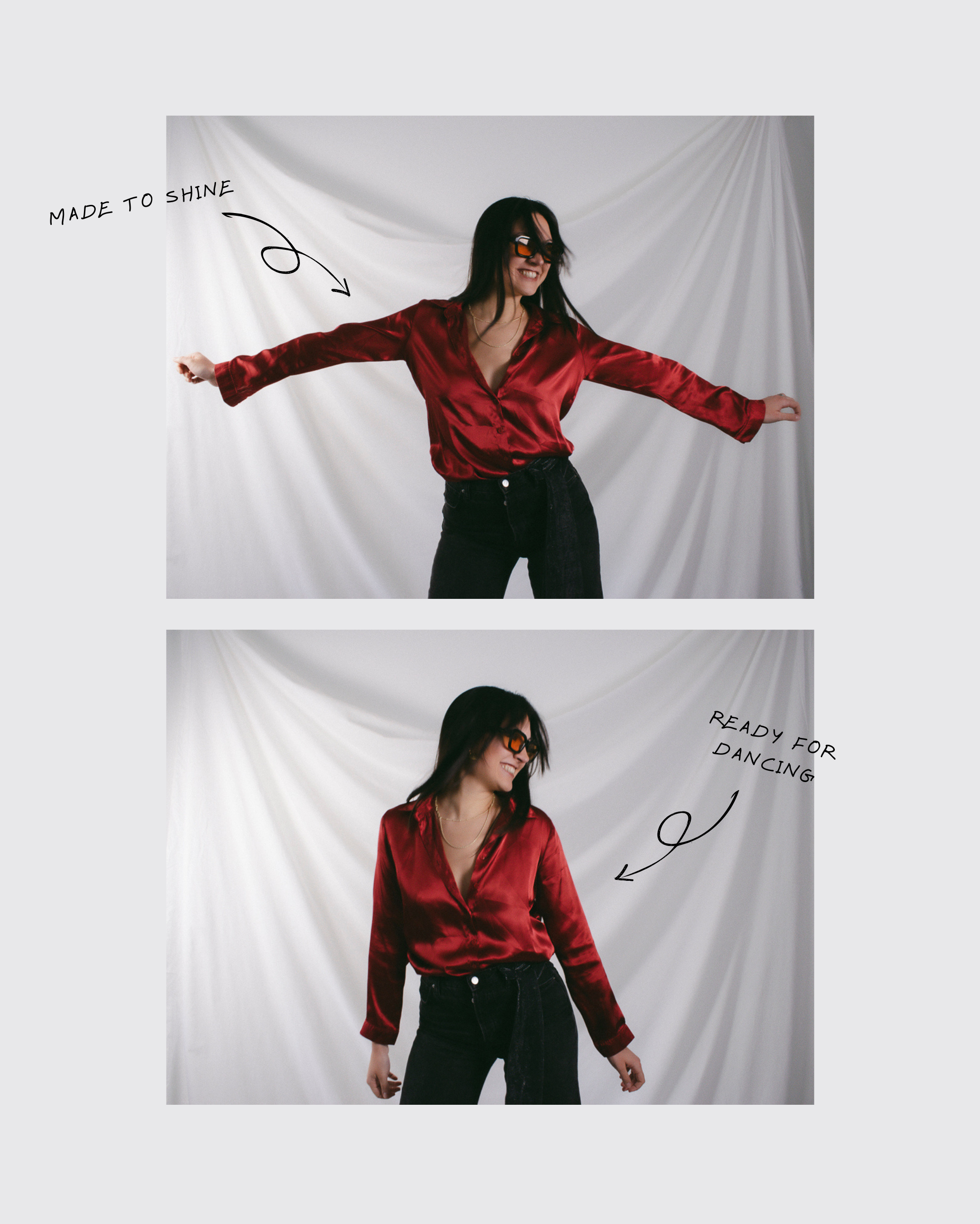 Crimson Satin Blouse