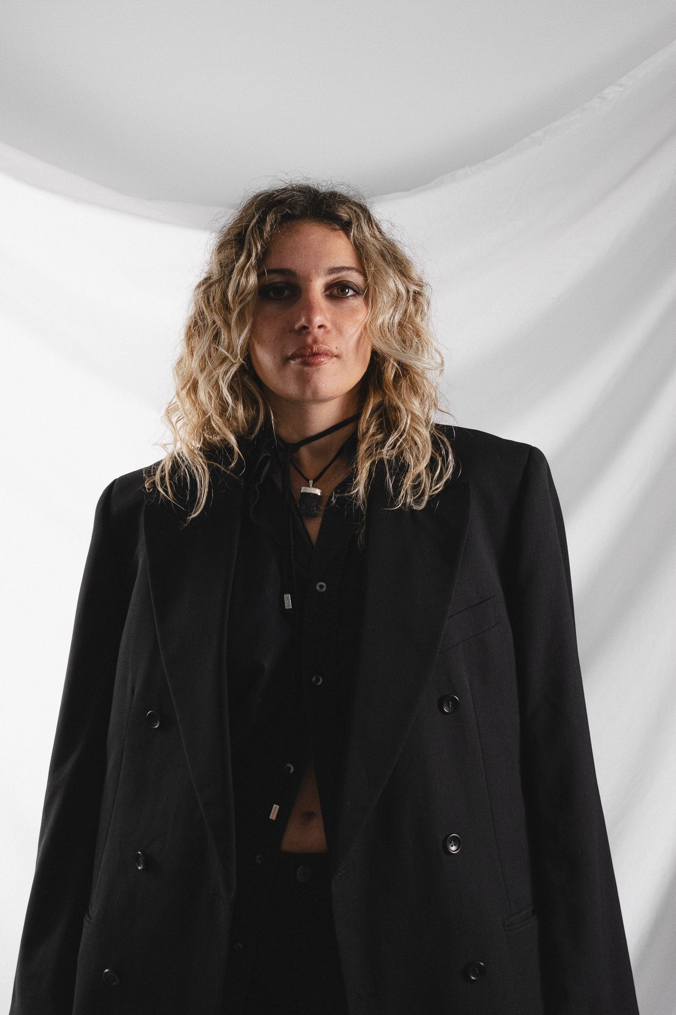 Ermenegildo Black Double-Breasted Blazer