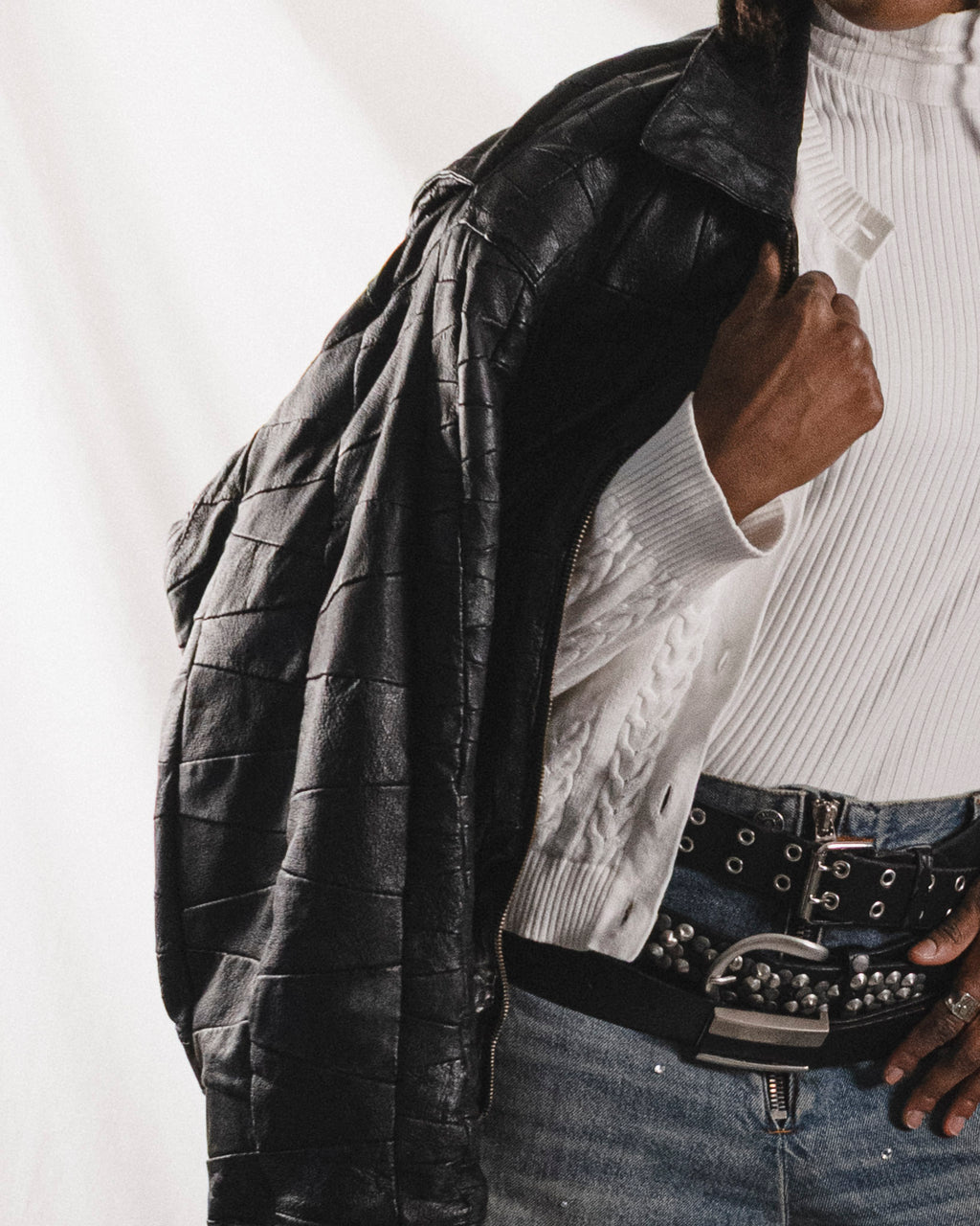Patchwork Leather Jacket