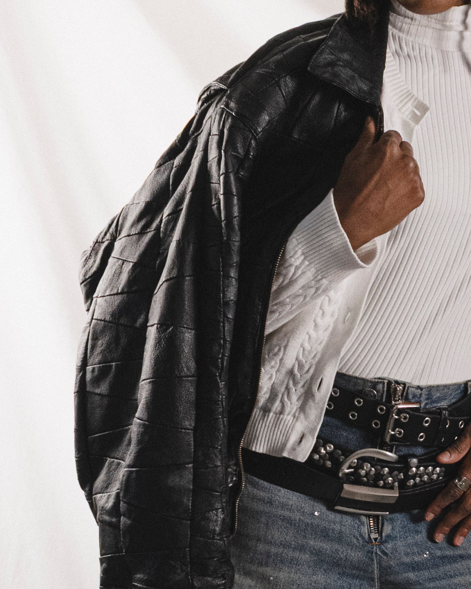 Patchwork Leather Jacket