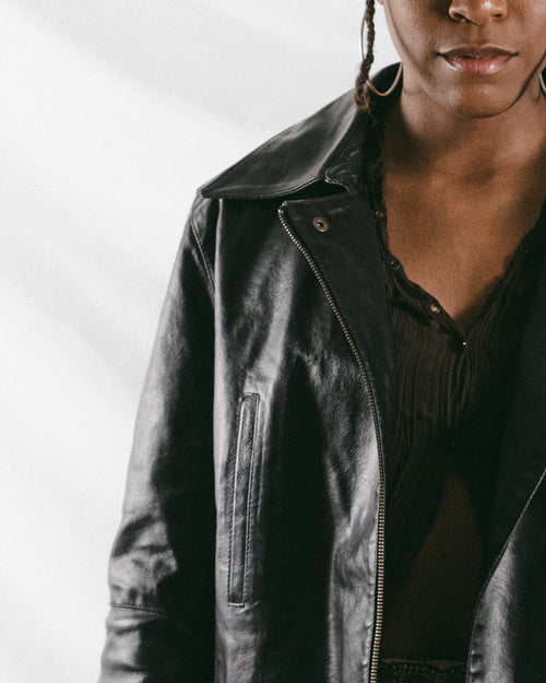Black Leather Moto Jacket