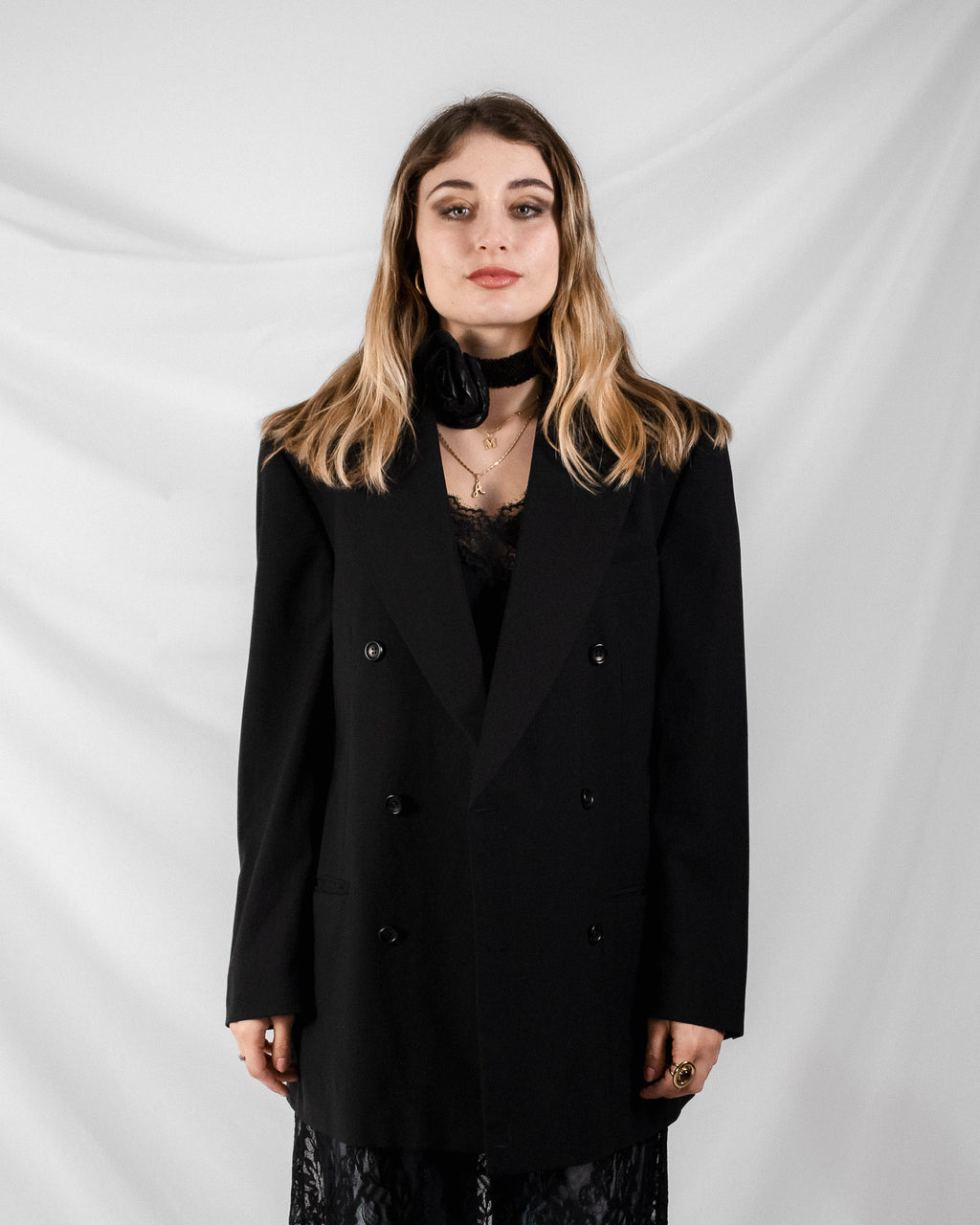 Ermenegildo Black Double-Breasted Blazer