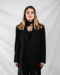 Oversized Double-Breasted Black Blazer