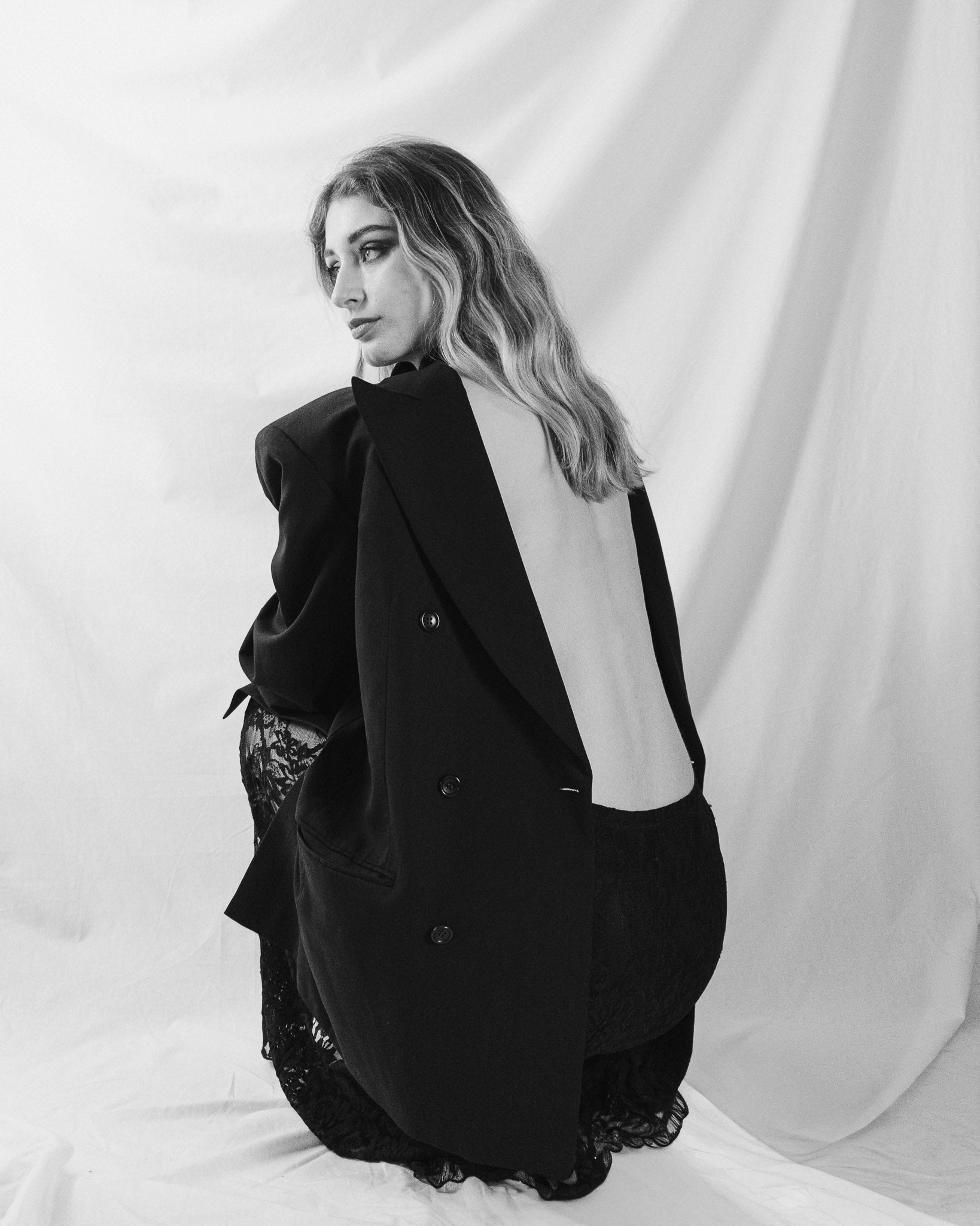 Ermenegildo Black Double-Breasted Blazer