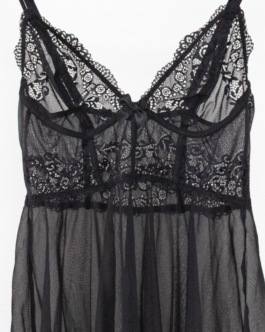 Transparent Black Top
