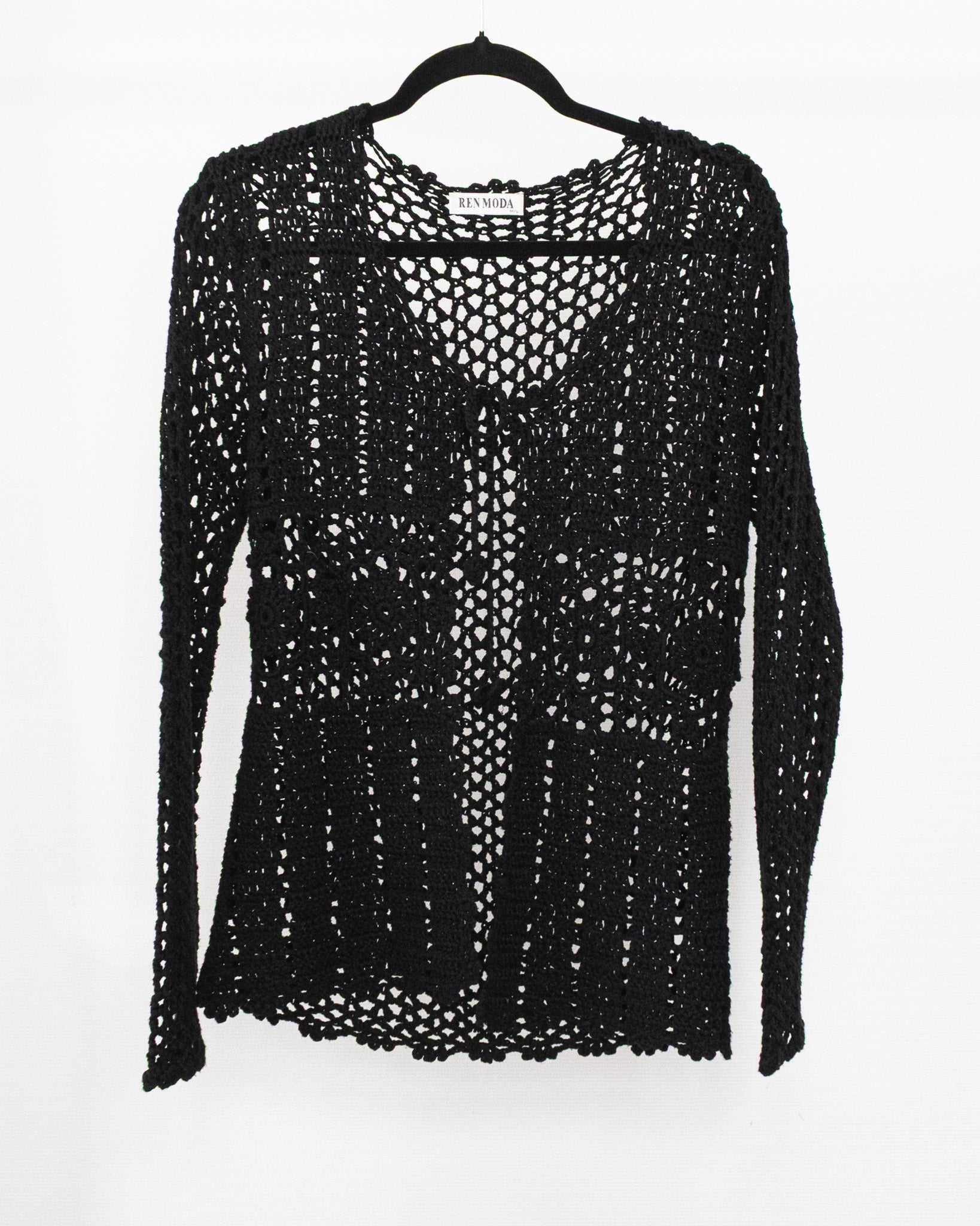 Renmoda Black Crochet Top